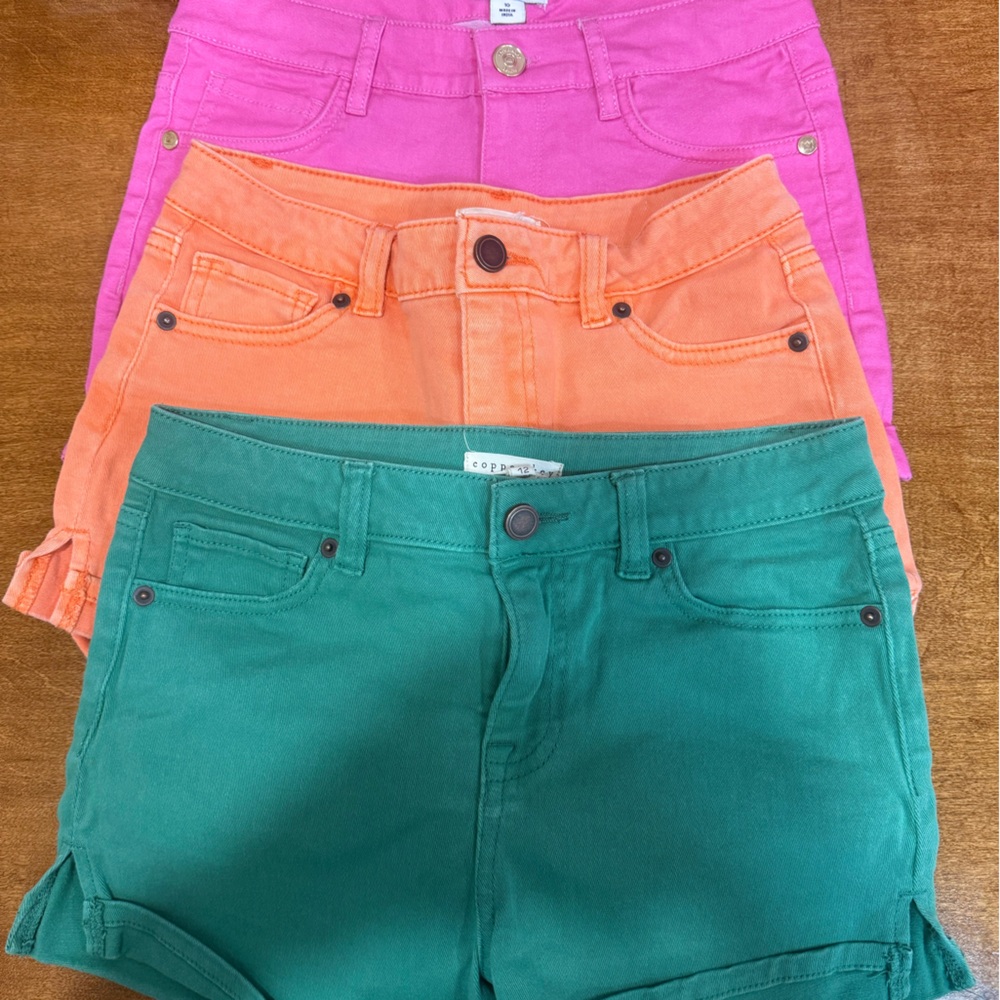 Copper Key Kids Shorts Trio - Green, Orange, Pink